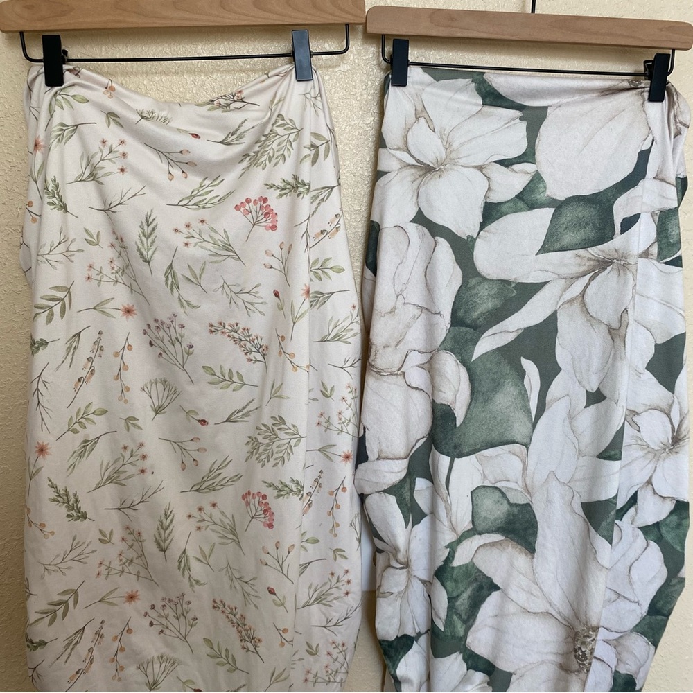 Pobi Baby Mini Crib Floral Green Sheet Set Bundle - Picture 2 of 6